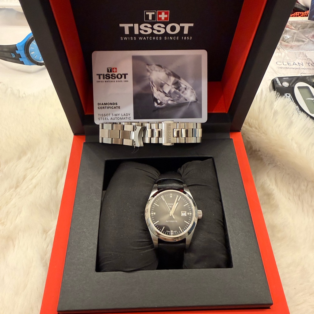Tissot Lady Black Dial Steel Watch With Silver Bracelet